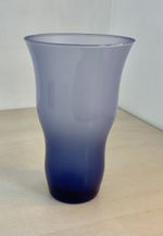 Contemporary Hand Blown Graduated Blue Tall Glass Vase. 26cm Tall