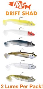 Drift Shad | 2 Full Lures | 30g & 55g Bass Sea Fishing Lure | From Drift Fishing