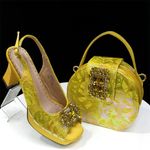 Elegant Women Heels for Peep Toe Good Material Design Rhinestone Fuchsia