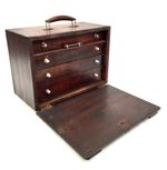 Antique Wooden Engineers Toolbox / Tool Box / Collectors Cabinet / Storage Box