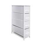 Narrow 4-Drawer Dresser and Storage Organizer Unit for Bedroom, Home, Kitchen 