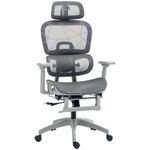 HOMCOM Ergonomic Swivel Office Chair Computer Chair with 3D Armrest, Grey
