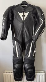 Dainese Assen One Piece Leather Motorcycle Suit Black White Size EU 50 UK 40