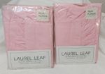 Vintage Pair of Pink Frilled Pillowcases Polycotton Laurel Leaf 19" x 29" NOS