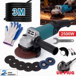 Heavy Duty 2500W Electric Angle Grinder 125mm Corded Cutting Grinding 230V 5"