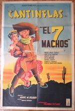 1951 CANTINFLAS El 7 Machos 1SH MOVIE POSTER Argentina ED.