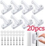 20x Window Safety Locks UPVC Door Sash Jammer Security Restrictor Lock White
