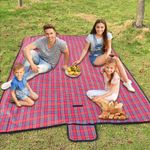 Armo Extra Large Tartan Picnic Blanket With Carrying Handle Waterproof Beach