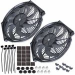 16" PAIR 12V MOTORSPORT PERFORMANCE RADIATOR INTERCOOLER CURVED BLADE FANS KIT