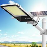 3000W Solar Street Light LED IP67 Dusk to Dawn Road Lamp+Pole With Remote Garden