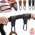 1/2X Leather Buggy Clips Pram Hooks for Bags Baby Pushchair Clips Stroller Hooks