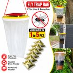 2X Red Top Fly Trap Bag Catcher 20,000 Flies Insects Pest Control Killer Bait UK