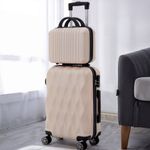 Set Of 2 Suitcase Set Hard Shell 4 Wheels Cabin Case Luggage With Vanity Case