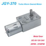Turbo Worm Geared Motor High Torque DC6V 12V 24V Reversible JGY-370 Self-Locking