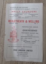 Bexleyheath & Welling 1962/1963 Reserves Metropolitan League Football Programme
