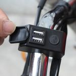 Motorcycle Dual USB Charger 5V 3A Fast Charging, Waterproof, Handlebar Mount