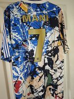 Manchester United x Stone Roses  Adidas Short Sleeve Jersey Medium Mani #7 Rare 
