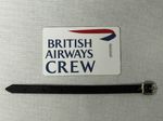 British Airways Crew Personalised PVC Plastic Luggage Tag with Leatherette Strap