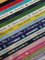 15mm Personalised Foil Printed Satin Ribbon. Wedding, Birthday, Christmas Gift