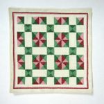 Artisan Dollhouse Crossstitch Blanket Doll Rug Vtg Artist Handmade Quilt Bedroom