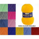HAYFIELD BONUS DK EXTRA VALUE 100G KNITTING CROCHET YARN WOOL 100 COLOURS