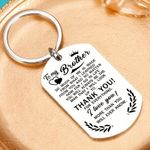TO  MY BROTHER THANK YOU Metal Logo keyring Key Ring LOVE FAMILY QUOTE BOND
