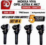 4X TPMS tyre pressure sensors Vauxhall Mokka Viva Opel Astra K MK7 2015-2024 OEM