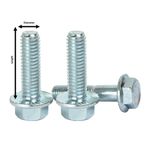M10 - 10mm FLANGED BOLTS HIGH TENSILE SET SCREWS HEX BOLTS BZP - DIN 6921