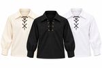 Men's Scottish Jacobite Ghillie Kilt Shirt 3 Colours All Sizes with Leather cord