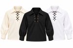 Men's Scottish Jacobite Ghillie Kilt Shirt 3 Colours All Sizes with Leather cord