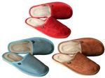 Women's Leather Slippers Soft Suede Eco Slip On Size 3 - 8 UK Ladies Mule Shoe