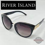 River Island Sunglasses Black Gold Oversize Womens Ladies Not  Polarised RRP £20