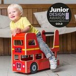 London Bus - Kids Wooden Ride On London Bus - Perfect for Toddlers Aged 1-3 Year