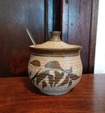 Vintage Stoneware Preserve Pot Studio Pottery Jam Jar Rustic Boho Kitchen