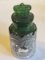 The Crown Perfumery Company Smelling Salt Bottle In Silver Hallmarked Holder