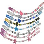 Personalised Dummy Clip Clips Chain Strap Boys grey white pink blue