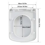 Soft Close Square Toilet Seat Quick Release Anti-Bacterial Adjustable Heavy Duty