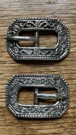 Edwardian Pair Sterling Silver Buckles - Loewe Rosenthal makers  1917