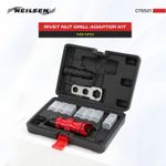 Professional Electric Drill Rivet Rivnut Nut Gun Adapter Insert Tool Kit M3-M10