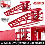 4 ton Hydraulic Car Ramps 2PC Heavy Duty Garage Auto Van Bottle Lift Jack Ramp