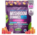 Mushroom Gummies 2500mg 80 with Lion's Mane Ashwaghanda Brain and Nervous System