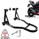 Heavy Duty Rear Motorcycle Paddock Stand Black Motorbike Stand Free Bobbin Hooks