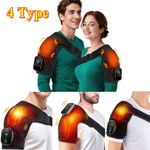 Heated Shoulder Brace Vibration Massager for Rotator Cuff Pain Relief Electric