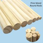 Solid Round Wooden Pine Wood Rods Craft Sticks Ø 20mm-50mm Diameter 300mm Length