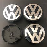 4x VW Volkswagen 55mm Alloy Wheel Centre Cap Golf Passat Polo 6N0601171 Black