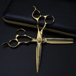 7” Japanese gold Hairdressing Scissors Barber Salon Hair Cutting Dragon Shears 