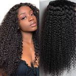 Kinky Curly  Human Hair Wig 13X4 Lace Front Wigs Glueless For Women 180 Density