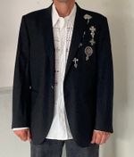 John Richmond Black Blazer With Intricate Embellishments