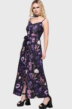 Killstar Cottage Chorus Maxi Dress Womens V-Neck Goth Alternative