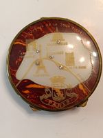 Vintage Paris Landmarks Souvenir Mid Century Make Up Powder Compact (3115)